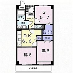 メゾン・パルテール2 2SDKの間取図画像