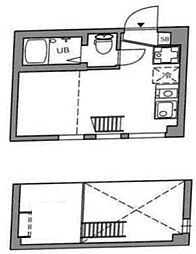 マツバラハウス 2階ワンルームの間取り