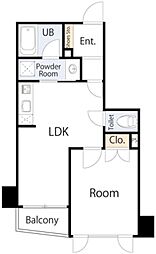 オリンポス八広 1LDKの間取図画像