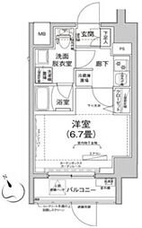 ルフレイムーブル立川 1階1Kの間取り
