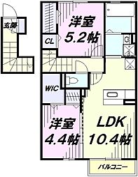 ミルキーコート 2LDKの間取図画像