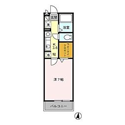 Ｔ・オイコス 2階1Kの間取り