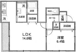 Mm ヴィラージュIV 1階1LDKの間取り