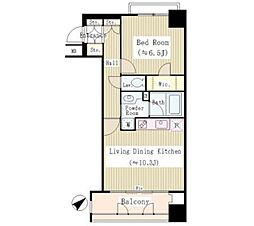 ファミールグラン銀座4丁目 11階1LDKの間取り