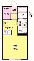アルソス1 3階1Kの間取り