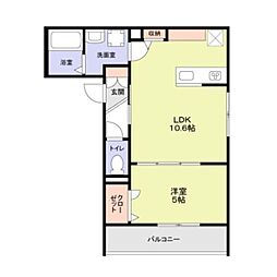 FOREST H GARDEN 1LDKの間取図画像