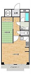 ネオハイツ南公園 1LDKの間取図画像