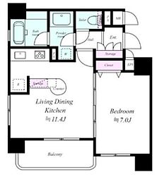 デュオ・スカーラ秋葉原 7階1LDKの間取り