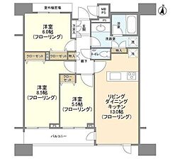 HF白金高輪レジデンス 3LDKの間取図画像