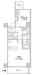 MYRIARESIDENCE浅草橋 1LDKの間取図画像