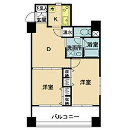 ラ・ペール・モリ 2DKの間取図画像