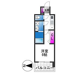 ファステート大阪アステール 1Kの間取図画像