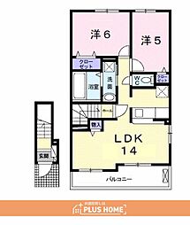 サンベル2 2LDKの間取図画像