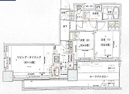 パークタワー池袋イーストプレイス 20階2LDKの間取り