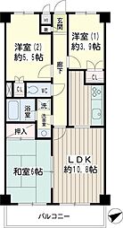 サンライズ鶴見 3LDKの間取図画像