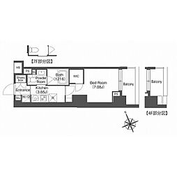 コンフォリア西荻窪 4階1Kの間取り