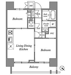 コスモグラシア板橋区役所前 2LDKの間取図画像