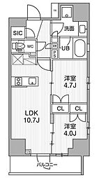 グランエール西日暮里NORTH 2LDKの間取図画像