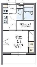 レオパレスクレメント 1Kの間取図画像