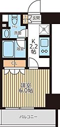 京急本線 戸部駅 徒歩5分の賃貸マンション 2階1Kの間取り