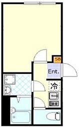 ワンネス西品川 1階1Kの間取り
