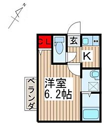 ヴィラート上尾春日 1Kの間取図画像