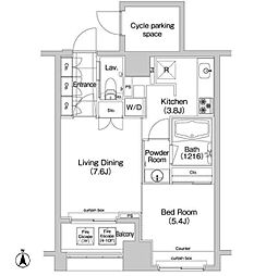 コンフォリア新川 1LDKの間取図画像