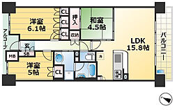 パークホームズ神戸ザレジデンス 16階3LDKの間取り