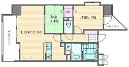 アクタス箱崎ステーションコート 2LDKの間取図画像