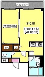 May Azurl 登戸 3階1LDKの間取り