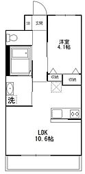 メゾンドジュエル 1LDKの間取図画像