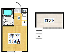 ＫＴコーポラス 1階ワンルームの間取り