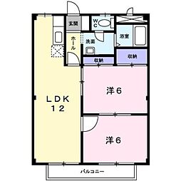 シティハイツ小川2 2LDKの間取図画像