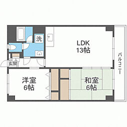 サンコーポ三筑 2LDKの間取図画像