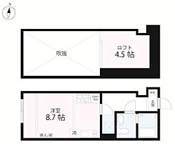 QUIET CRAB HOUSE IL MONTEC号棟 ワンルームの間取図画像
