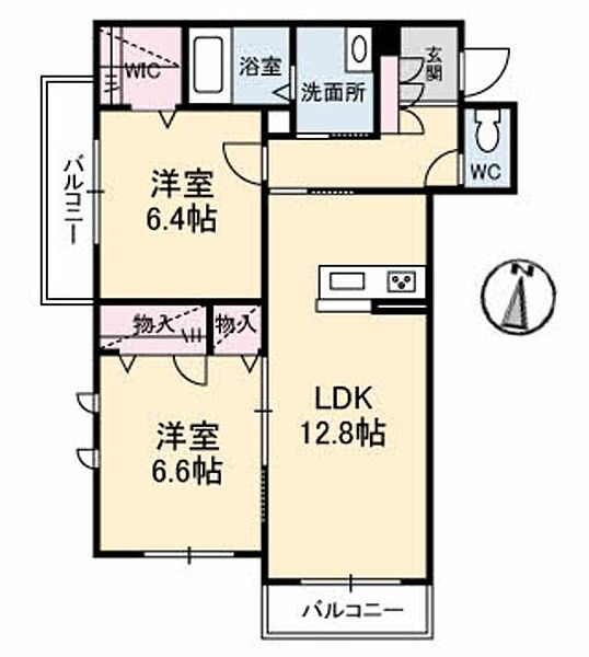 ステーブル・レジデンス 205｜徳島県徳島市佐古七番町(賃貸マンション2LDK・2階・62.75㎡)の写真 その2
