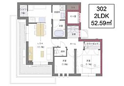 flora尾山台 2LDKの間取図画像