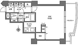 文京グリーンコートビュータワー本駒込B棟 ワンルームの間取図画像