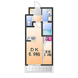 AlmoCasa三国ヶ丘 1LDKの間取図画像