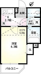 フェリシダ子安 1Kの間取図画像