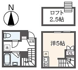 SWEETBEACH ワンルームの間取図画像