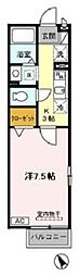 プルミエコート 2階1Kの間取り