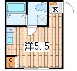 エスポワール立場 ワンルームの間取図画像