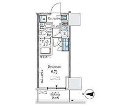 パークキューブ大井町レジデンス 1408 14階1Kの間取り