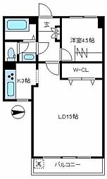 湯島武蔵野マンション 1LDKの間取図画像