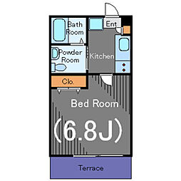 エルレーヴ中目黒 1階1Kの間取り