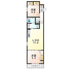 ラモーナ半田 2LDKの間取図画像