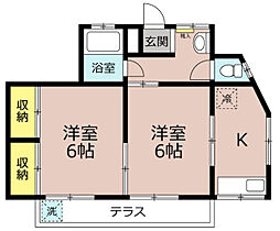 富士ハイツ 2Kの間取図画像