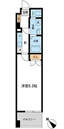 フィオーレ月島 1Kの間取図画像