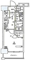 都営新宿線 森下駅 徒歩6分の賃貸マンション 6階1Kの間取り